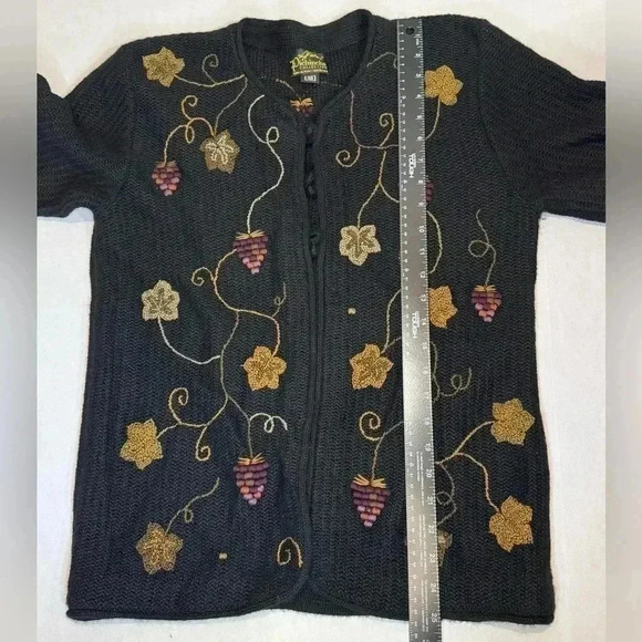 Pichincha Peru Womens Cardigan Sweater Alpaca Size Small Black‎ - Picture 7 of 8